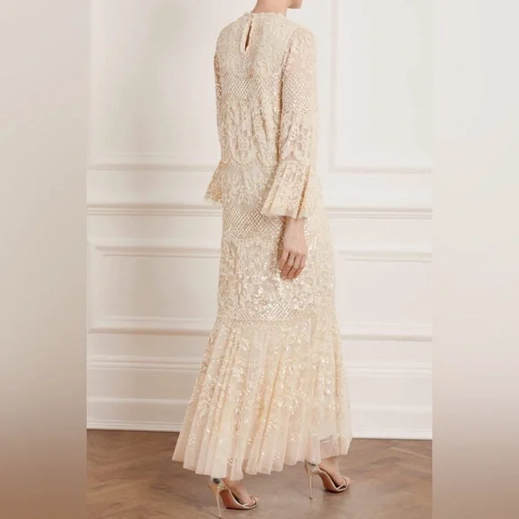 Needle & Thread Cream Lace Maxi Dress - Picture 3 of 10